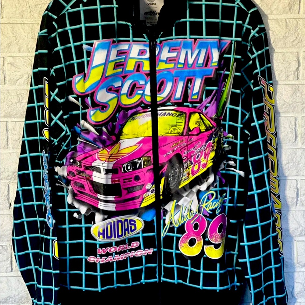 NWOT Adidas Jeremy Scott Track Jacket Sz L Rally Performance Racing